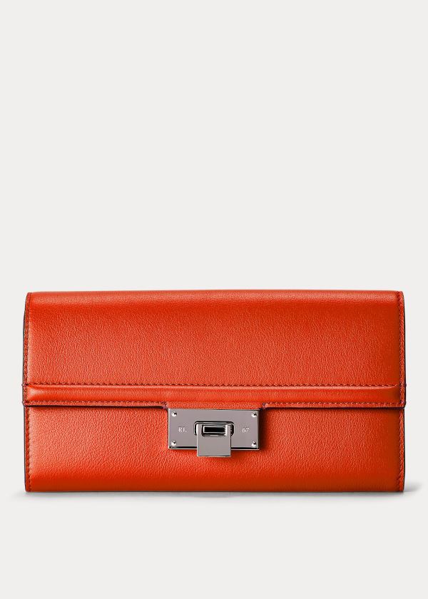 Women's Ralph Lauren Calfskin Hinge-Lock Wallet | 013742CZT